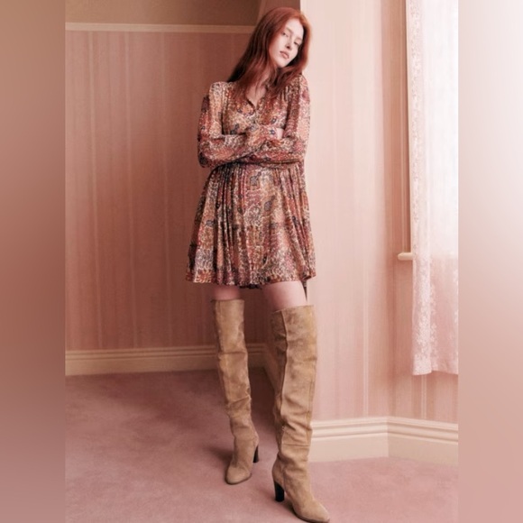 Sezane Hidaya Dress Pastel Floral Size 6 - Picture 1 of 17